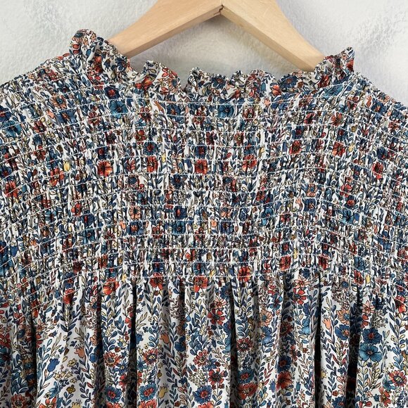 Rose+Olive Womens Plus 2X Floral Smocked Blouse Ruffled Neckline 3/4 Sleeves Top - Picture 11 of 11